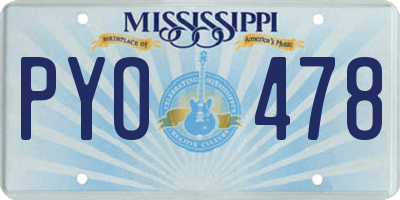 MS license plate PYO478