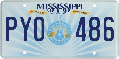 MS license plate PYO486