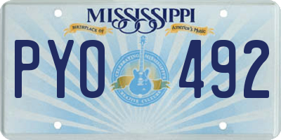 MS license plate PYO492