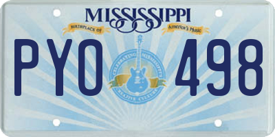 MS license plate PYO498