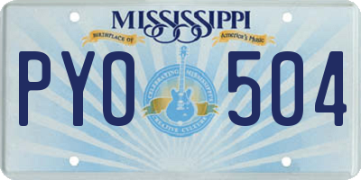 MS license plate PYO504
