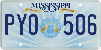MS license plate PYO506