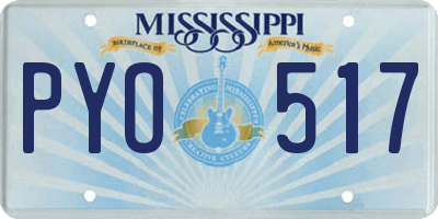 MS license plate PYO517