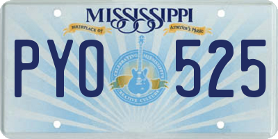 MS license plate PYO525