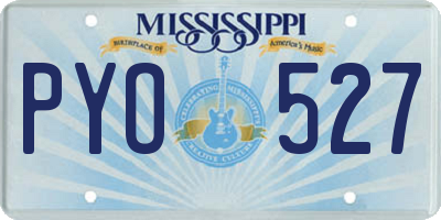 MS license plate PYO527