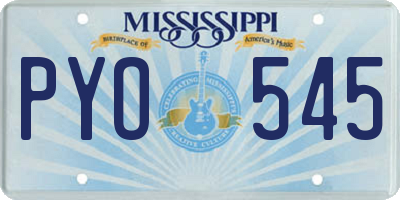 MS license plate PYO545