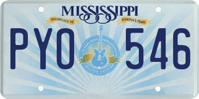MS license plate PYO546