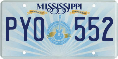 MS license plate PYO552