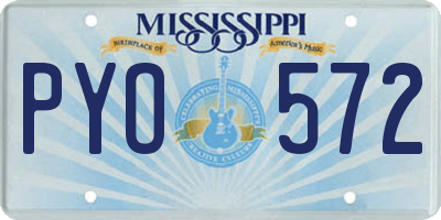 MS license plate PYO572