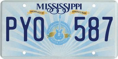 MS license plate PYO587