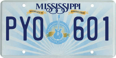MS license plate PYO601
