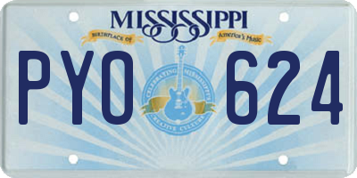 MS license plate PYO624