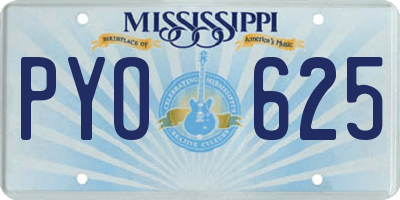 MS license plate PYO625