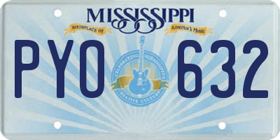 MS license plate PYO632