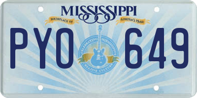 MS license plate PYO649
