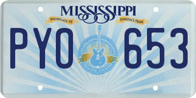 MS license plate PYO653