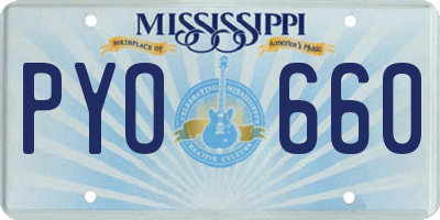 MS license plate PYO660