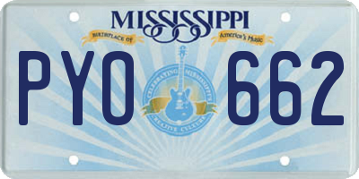 MS license plate PYO662