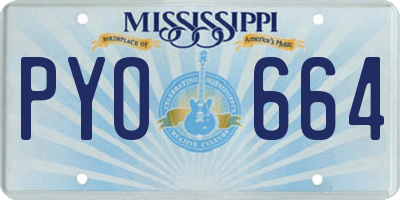 MS license plate PYO664