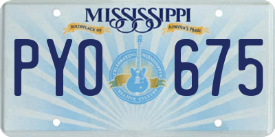 MS license plate PYO675