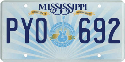 MS license plate PYO692