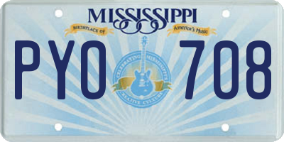 MS license plate PYO708