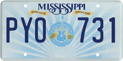 MS license plate PYO731