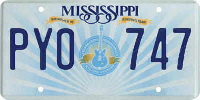 MS license plate PYO747