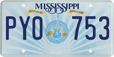 MS license plate PYO753
