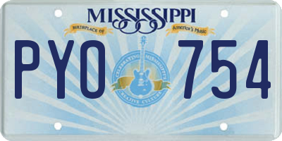 MS license plate PYO754