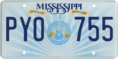 MS license plate PYO755
