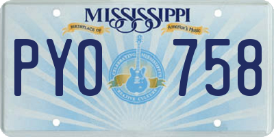 MS license plate PYO758