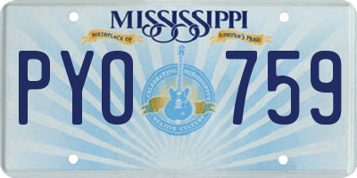 MS license plate PYO759