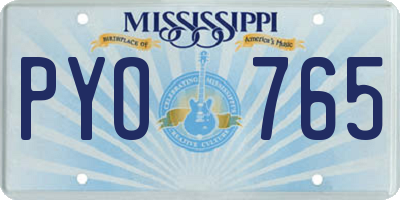 MS license plate PYO765