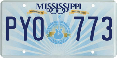 MS license plate PYO773