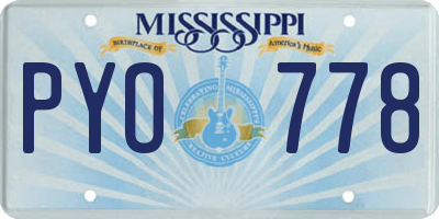MS license plate PYO778