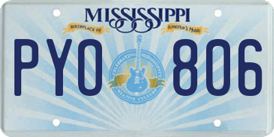 MS license plate PYO806