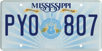 MS license plate PYO807