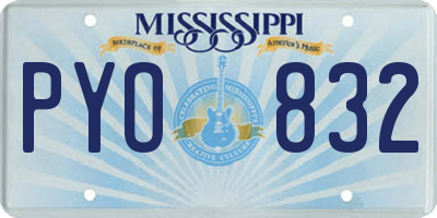 MS license plate PYO832
