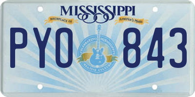 MS license plate PYO843