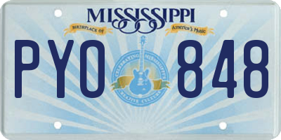 MS license plate PYO848