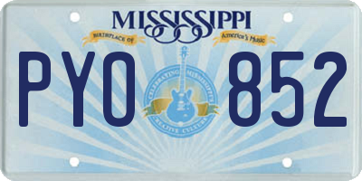 MS license plate PYO852