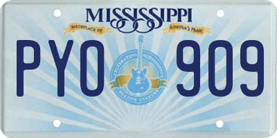MS license plate PYO909