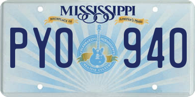 MS license plate PYO940