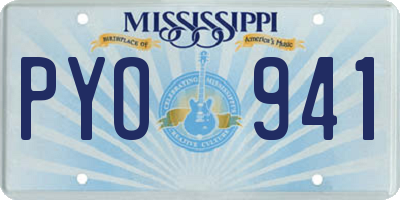 MS license plate PYO941