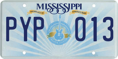MS license plate PYP013