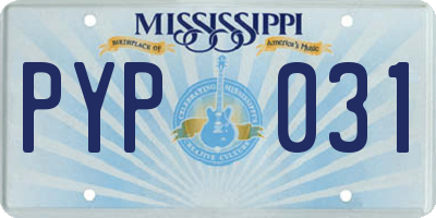 MS license plate PYP031