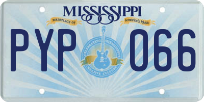MS license plate PYP066