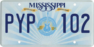 MS license plate PYP102