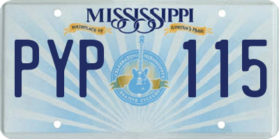 MS license plate PYP115